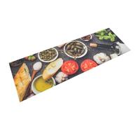 vidaXL Alfombra de Cocina Lavable Terciopelo Dibujo Vino Cena 60x180cm