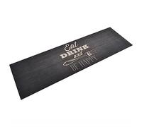 vidaXL Alfombra de Cocina Lavable Terciopelo Negro 60x180 cm