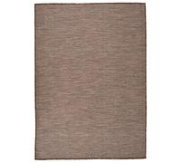 vidaXL Alfombra de Exterior de Tejido Plano Jardín Patio Terraza Balcón Salón Sala de Estar Hogar Decoración Alfombrilla Suelo Suave Marrón 140x200 cm