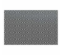vidaXL Alfombra de Exterior Jardín Patio Terraza Balcón Salón Sala de Estar Hogar Decoración Alfombrilla Suelo Suave PP Blanco y Negro 190x290 cm