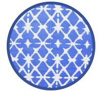 vidaXL Alfombra de Exterior PP Azul y Blanco Ø160 cm, Alfombra al Aire Libre, alfombras, Alfombra de jardín, Alfombra, Alfombra Lavable