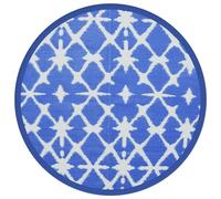 vidaXL Alfombra de Exterior PP Azul y Blanco Ø200 cm, Alfombra al Aire Libre, alfombras, Alfombra de jardín, Alfombra, Alfombra Lavable