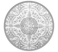 vidaXL Alfombra de Exterior PP Gris Claro Ø120 cm, Alfombra al Aire Libre, alfombras, Alfombra de jardín, Alfombra, Alfombra Lavable, Alfombra de área