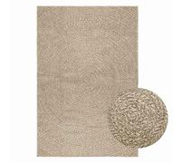 vidaXL Alfombra de pasillo con aspecto de yute para interior y exterior, resistente a los rayos UV, para terraza, balcón, jardín, salón, cocina, color beige, 120 x 170 cm