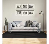 vidaXL Alfombra de Pelo Corto Suave Lavable HUARTE Negro 140x200 cm