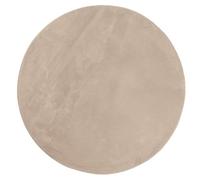 vidaXL Alfombra de Pelo Corto Suave y Lavable, Alfombrilla Antideslizante, Tapete de Dormitorio, Alfombra para Salón Pasillo, Color Arena Ø 120 cm