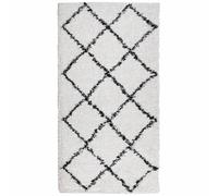 vidaXL Alfombra de Pelo Largo Moderna Crema y Negro 80x150 cm