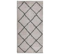 vidaXL Alfombra de Pelo Largo Moderna, Tapete de Calefacción por Suelo Radiante, Alfombrilla Esponjosa, Decoración para Pasillo, Beige y Antracita