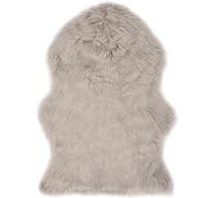 vidaXL Alfombra de Piel de Oveja Sintética Casa Hogar Jardín Sala Salón Salita Decoración Diseño Estilo Dormitorio Habitación 60x90 cm Gris Claro