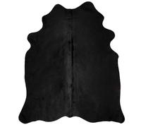 vidaXL Alfombra de piel de vaca auténtica negra 180x220 cm