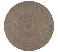 vidaXL Alfombra de Yute Tejida a Mano Redonda Felpudo Moqueta Hogar Decoración para Interior y Exterior del Hogar Casa Tapete Esterilla 150 cm Gris