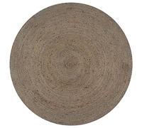 vidaXL Alfombra de Yute Tejida a Mano Redonda Felpudo Moqueta Hogar Decoración para Interior y Exterior del Hogar Casa Tapete Esterilla 90 cm Gris