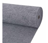vidaXL Alfombra gris de 1,2 x 10 m de poliéster, elegante, rectangular, moderna, enrollable, para exteriores, interior y exterior, textura acanalada, decoración funcional