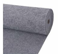 vidaXL Alfombra gris de 1,2 x 20 m, poliéster, elegante, rectangular, moderna, enrollable, para interior o exterior, estructura acanalada, práctica decoración