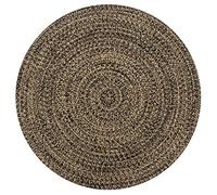 vidaXL Alfombra Hecha a Mano de Yute Decoración Casa Hogar Salón Comedor Moquetas Tapiz Felpudo Estera Habitaciones Cubresuelo 120 cm Negra y Natural