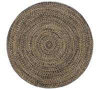 vidaXL Alfombra Hecha a Mano Tapete Pasillo Entrada Vestíbulo Galería Estera Salón Dormitorio Interior Oficina Suelo de Yute Marrón y Negro 240 cm