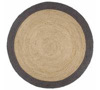 vidaXL Alfombra Hecha a Mano Tapete Pasillo Entrada Vestíbulo Galería Estera Salón Dormitorio Interior Suelo de Yute con Borde Gris Oscuro 240 cm