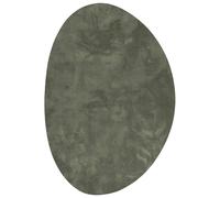 vidaXL Alfombra Ovalada Verde Bosque | 160 x 230 cm con Respaldo Antideslizante, Resistente a Manchas, Poliéster, Decoración Moderna para Sala de Estar y Dormitorio, Alfombras Interiores Grandes