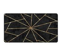 vidaXL Alfombra lavable antideslizante antibacteriana negro y dorado 80x150 cm
