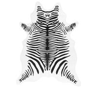 vidaXL Alfombra Lavable Antideslizante, Alfombra con Estampado Cebra, Alfombrilla Antibacteriana, Tapete de Salón Dormitorio, Blanco Negro 120x170 cm