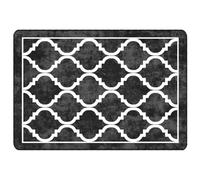 vidaXL Alfombra Lavable Antideslizante, Alfombra de Salón Dormitorio, Alfombrilla Antibacteriana, Alfombra Suelo Decorativa, Negro y Blanco 120x180 cm