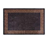 vidaXL Alfombra Lavable Antideslizante Negro y Dorado 80x150 cm
