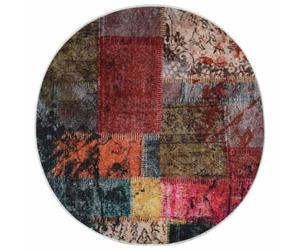 vidaXL Alfombra Lavable Patchwork Antideslizante Multicolor φ120 cm