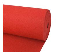 vidaXL Alfombra lisa roja de 1,2 x 12 m de poliéster, elegante, rectangular, moderna, enrollable, para interiores y exteriores, textura acanalada, decoración funcional