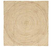 vidaXL Alfombra Natural y 160 x 160 cm Yute, Sala de Estar, alfombras de Yute Redondas, ecológicas, Hechas a Mano, Superficie texturada, Fibra Beige Suave