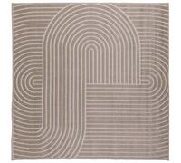 vidaXL Alfombras de área Cuadrado Palmeras Beige 240 x 240 cm, Alfombra Moderna, diseño Antideslizante para Sala, tapete Exterior, Suave y fácil de Limpiar en el Suelo