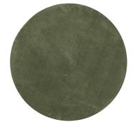 vidaXL Alfombra Pelo Corto Suave Lavable HUARTE Verde Bosque Ø 100 cm