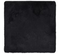 vidaXL Alfombra Peluda de Pelo Largo Negra 160x160 cm poliéster, Alfombra, Alfombra de Sala de Estar, Alfombra mullida, Alfombra de área