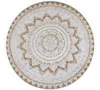 vidaXL Alfombra Redonda 150cm Yute Trenzado Estampado Decoración Casa y Hogar