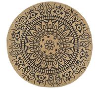 vidaXL Alfombra Redonda de Yute Tejida a Mano Tapete Alfombrilla Felpudo Moqueta Tapiz Esterilla Artesanía Decoración Diámetro 150 cm Azul Oscuro