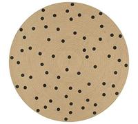 vidaXL Alfombra Redonda de Yute Tejida a Mano Tapete Alfombrilla Felpudo Moqueta Tapiz Esterilla Artesanía Decoración Diámetro 150 cm Lunares