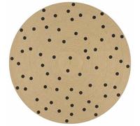vidaXL Alfombra Redonda de Yute Tejida a Mano Tapete Alfombrilla Felpudo Moqueta Tapiz Esterilla Artesanía Decoración Diámetro 90 cm Lunares