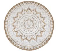 vidaXL Alfombra Redonda Tapete Pasillo Entrada Vestíbulo Galería Estera Salón Dormitorio Interior Oficina Suelo Yute Trenzado Estampado 210 cm