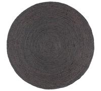 vidaXL Alfombra Tapete Pasillo Entrada Vestíbulo Galería Estera Salón Dormitorio Interior Suelo de Yute Tejida a Mano Redonda Gris Oscuro 240 cm