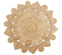 vidaXL Alfombra Tejida a Mano de Yute Trenzado Decoración Interior Hogar Casa Jardín Bricolaje Estera Moqueta Flexible Suave al Tacto Moderna 150cm