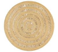 vidaXL Alfombra Tejida a Mano de Yute Trenzado Decoración Interior Hogar Casa Jardín Bricolaje Estera Moqueta Flexible Suave al Tacto Moderna 150cm