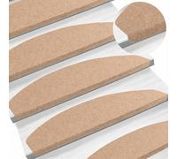 vidaXL Alfombras Autoadhesivas para escaleras 15 pcs Beige, Escalones Elegantes y Modernos, Alfombrillas Antideslizantes para Decorar, protección y Comodidad, instalación rápida