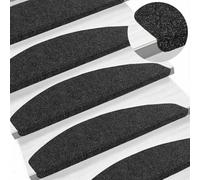 vidaXL Alfombras Autoadhesivas para escaleras 15 pcs Negro, Escalones Elegantes y Modernos, Alfombrillas Antideslizantes para Decorar, protección y Comodidad, instalación rápida