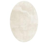 vidaXL Alfombra HUARTE Crema 170 x 120 cm 100% Poliéster, Alfombra Ovalada Moderna para el Pasillo, Antideslizante, Plegable, Duradera y Lavable a máquina, fácil de Limpiar