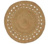 vidaXL Alfombras de área Natural Ø 120 cm Yute, Sala, Alfombra de Yute Hecha a Mano, Moderna, Redonda, Suave y ecológica, Ideal para Cualquier Espacio Interior