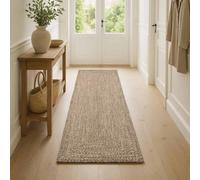 vidaXL Alfombras de área Natural y Negro 80 x 200 cm Yute, Alfombra Moderna Hecha a Mano, Tapiz de Yute Elegante, Durable para Salas, decoración Minimalista