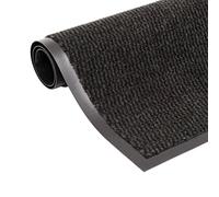 vidaXL 2X Alfombras de Entrada Rectangulares de Nudo de Puerta Felpudo Alfombrilla Antideslizante Atrapa la Suciedad en el Pasillo Negro 40x60 cm