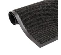 vidaXL 2X Alfombras de Entrada Rectangulares de Nudo de Puerta Felpudo Alfombrilla Antideslizante Atrapa la Suciedad en el Pasillo Negro 80x120cm