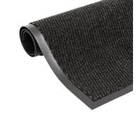 vidaXL 2X Alfombras de Entrada Eectangulares Puerta Felpudo Corredor Pasillo Esteras Lavable Barrera Cocina Salón Oficina Despacho Dormitorio de Nudo Negro