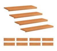vidaXL Alfombras para escalones 12 uds. 100 x 30 x 2 cm Marrón Claro