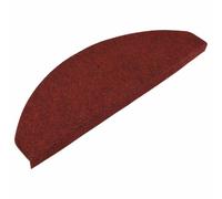 vidaXL Alfombrilla Autoadhesiva de Escalera 15 uds, Alfombra Antideslizante de Escalera, Protector de Peldaño, Tela Rojo 65x22,5x3,5 cm